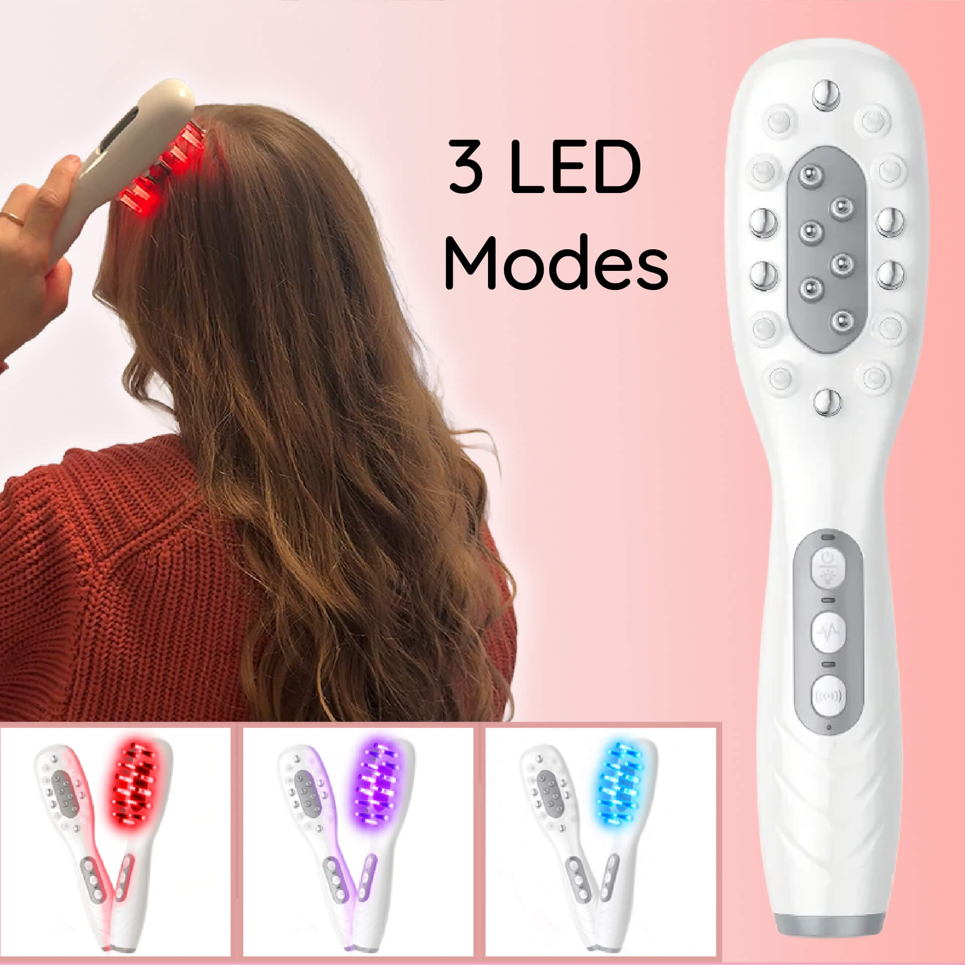 6-in-1 Scalp Massager with EMS, LED Light Therapy, and Oil Dispensing