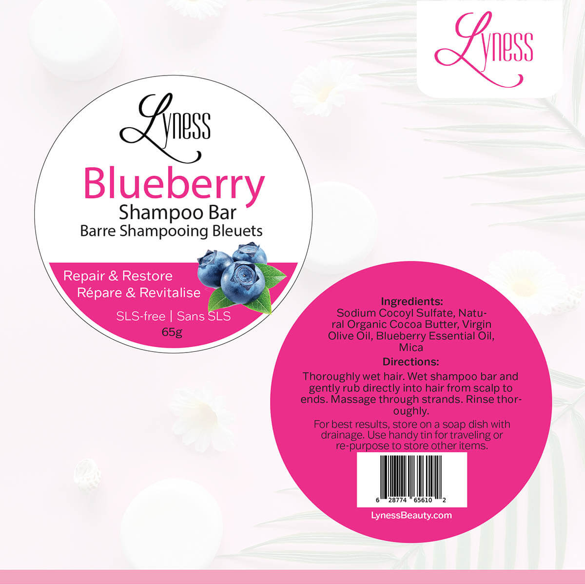 Blueberry Shampoo Bar | Organic, Eco - friendly, Plastic - free - Lyness Beauty Products