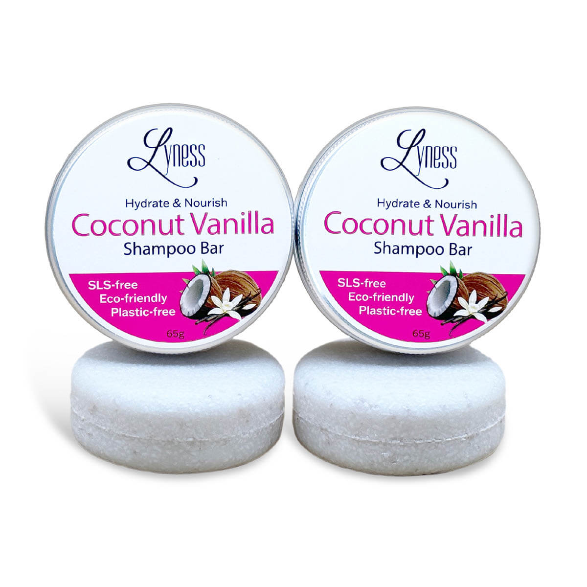Coco Vanilla Shampoo Bars x 2 | Organic, Eco - friendly, Plastic - free - Lyness Beauty Products