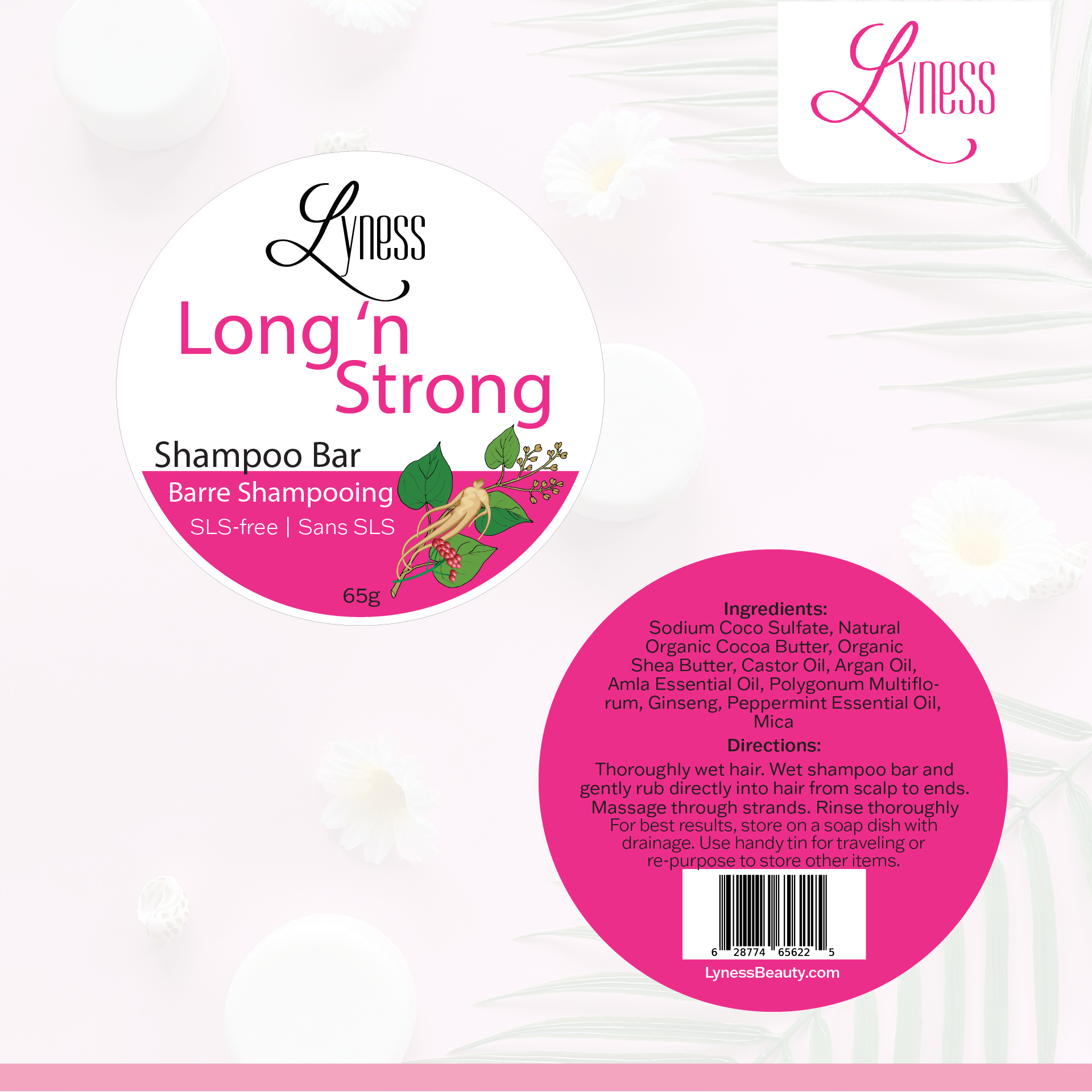 Long 'n Strong Shampoo | 2 Bar Set | For Growth & Natural Colour Retention - Lyness Beauty Products