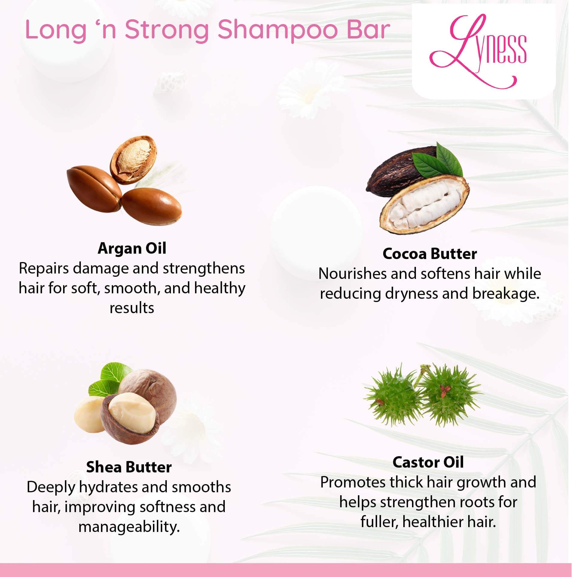 Long 'n Strong Shampoo Bar | For Growth & Natural Colour Retention - Lyness Beauty Products