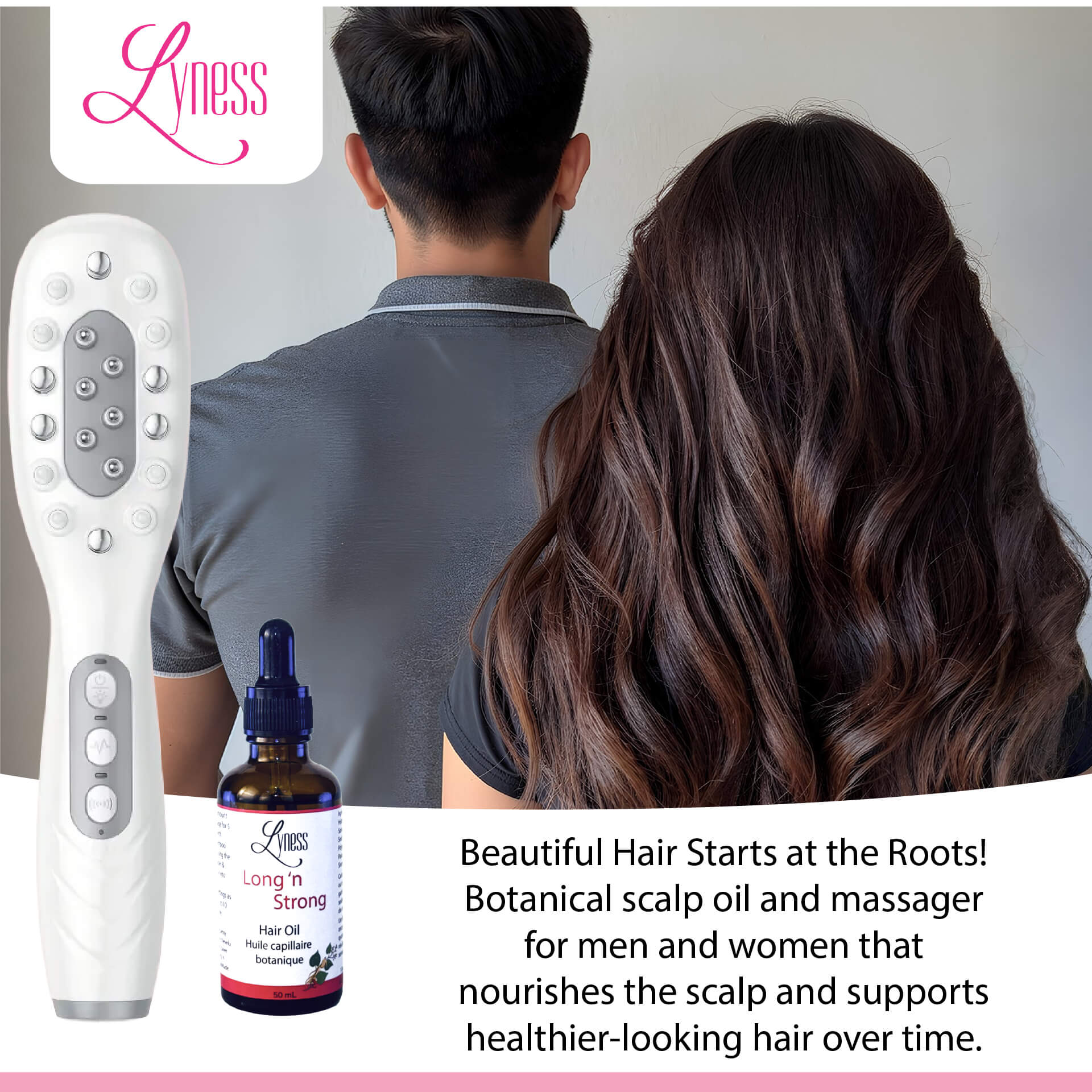 6-in-1 Scalp Massager and Oil Dispenser + Long ’n Strong Hair Oil