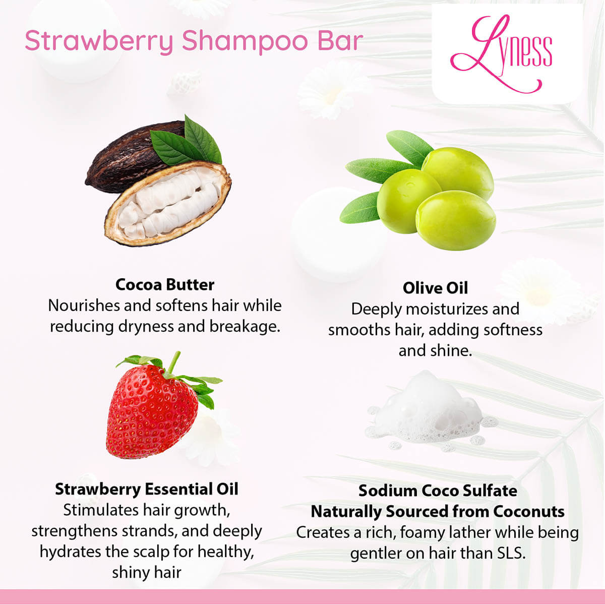 Strawberry Shampoo Bar | Organic, Eco - friendly, Plastic - free - Lyness Beauty Products