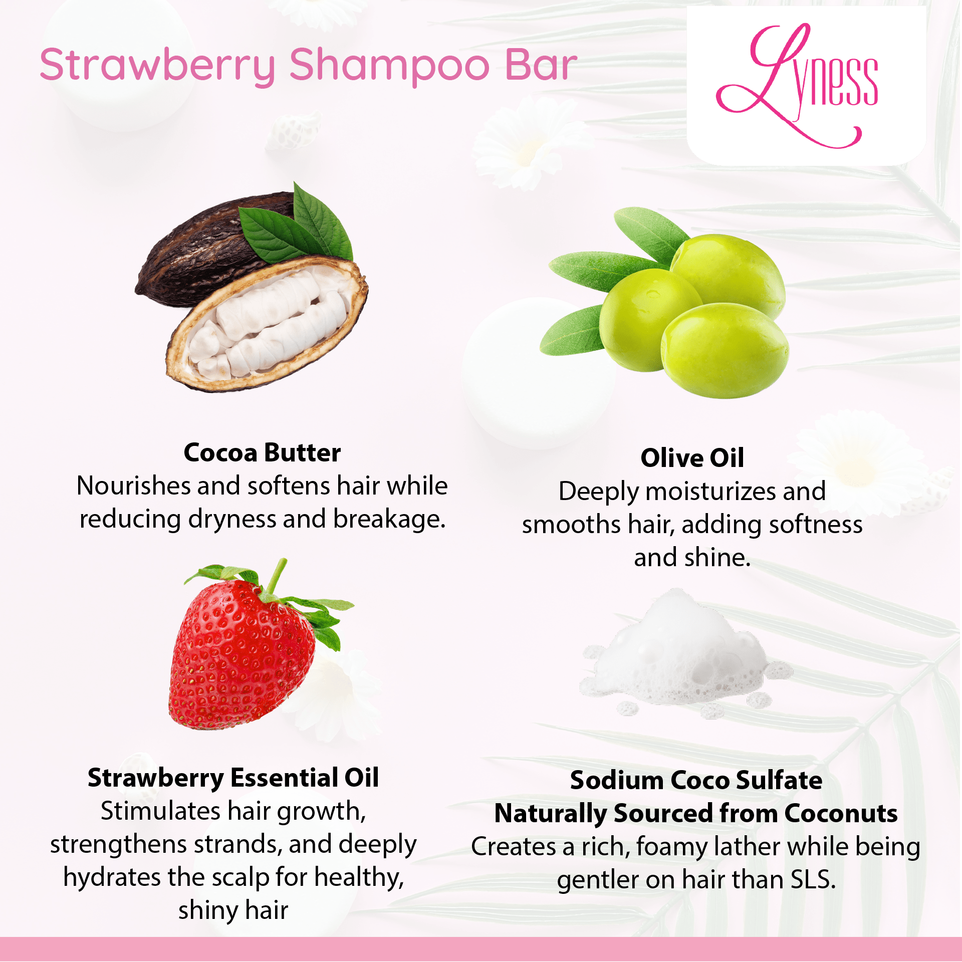Strawberry Shampoo & Conditioner Bar Set | Organic, Eco - friendly, Plastic - free - Lyness Beauty Products