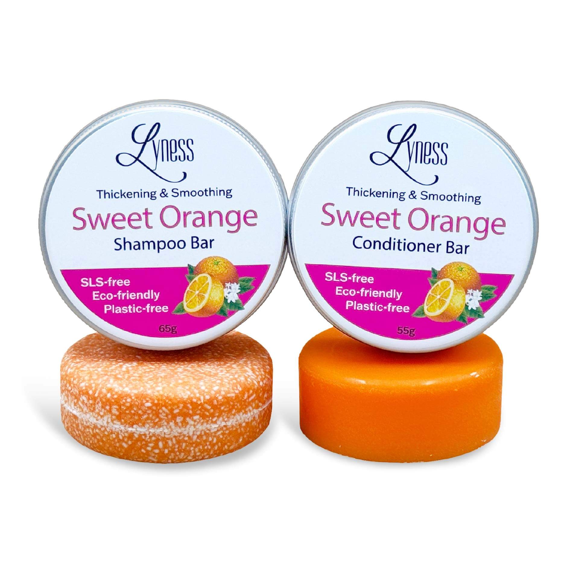 Sweet Orange Shampoo & Conditioner Bar Set | Organic & Natural | Eco - friendly, Plastic - free - Lyness Beauty Products