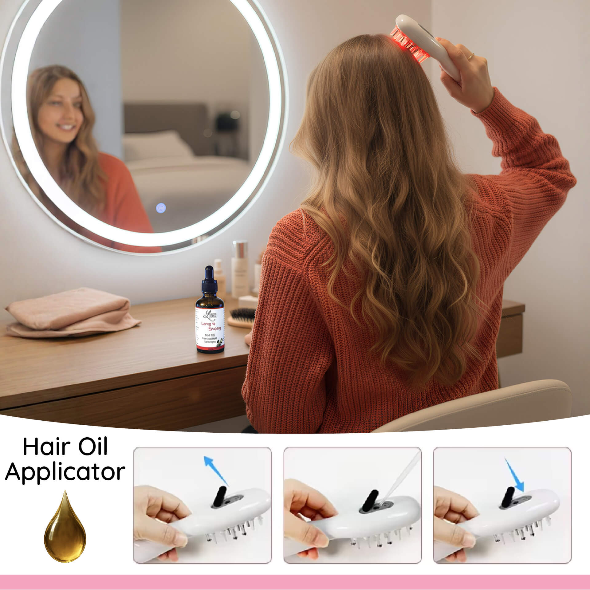 6-in-1 Scalp Massager and Oil Dispenser + Long ’n Strong Hair Oil