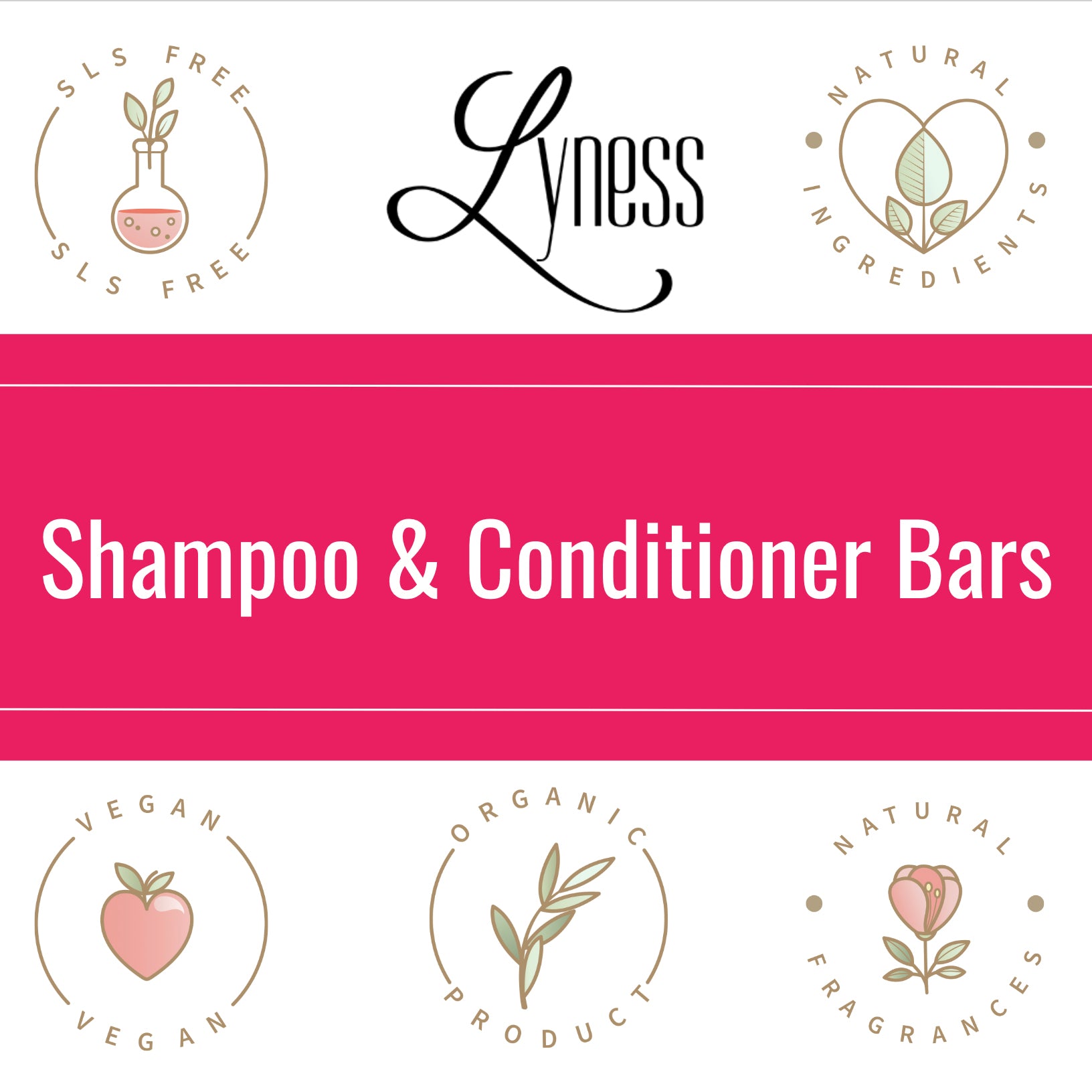 Strawberry Shampoo Bars x 2 | Organic & Natural | Eco-friendly, Plastic-free - Lyness Beauty Products