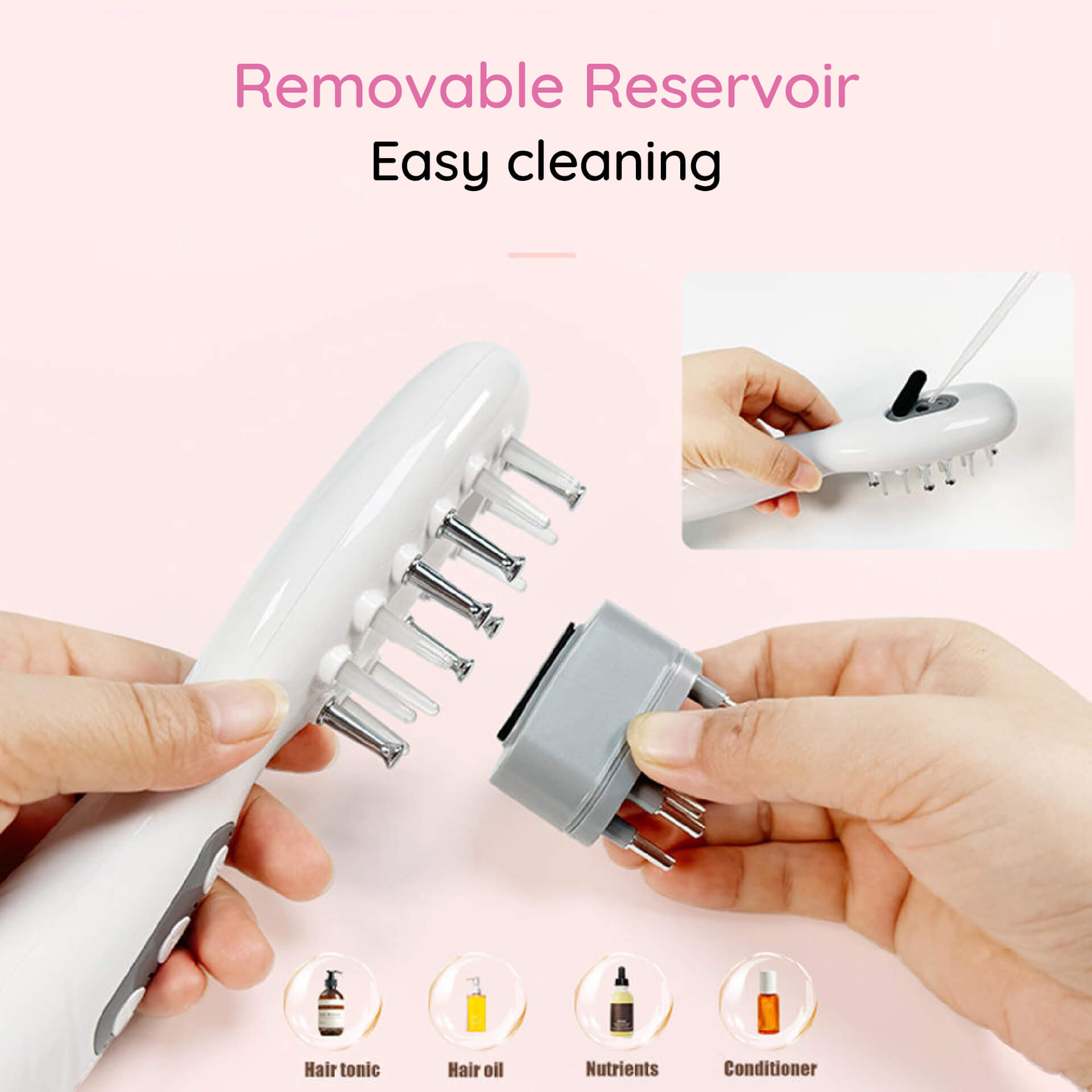 6-in-1 Scalp Massager with EMS, LED Light Therapy, and Oil Dispensing