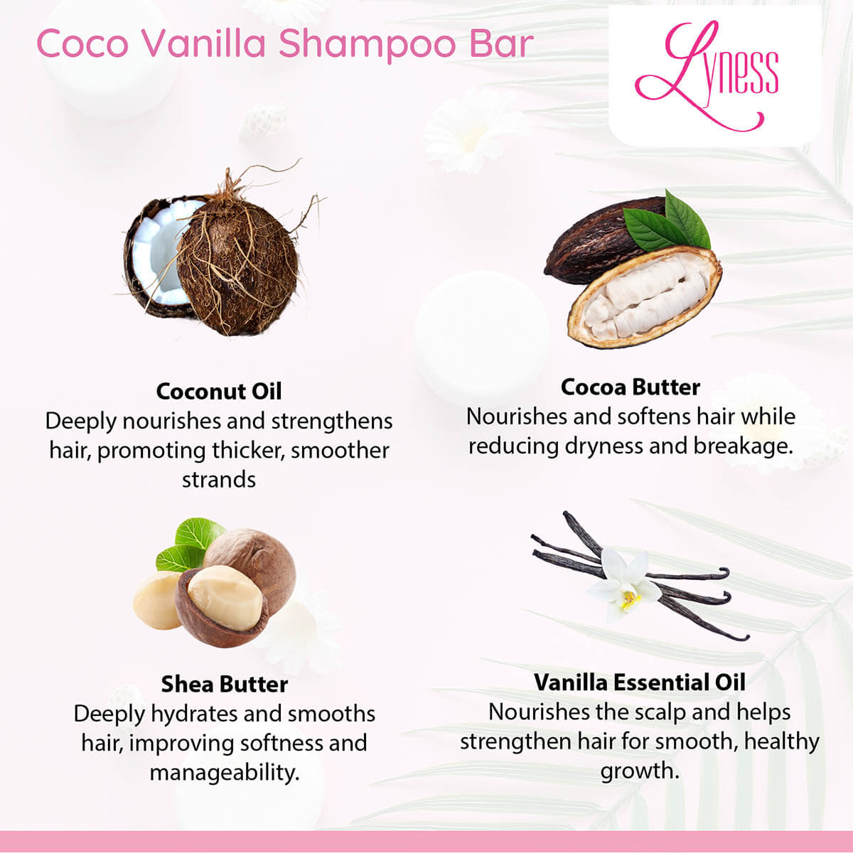 Coco Vanilla Shampoo Bar | Organic, Eco - friendly, Plastic - free - Lyness Beauty Products