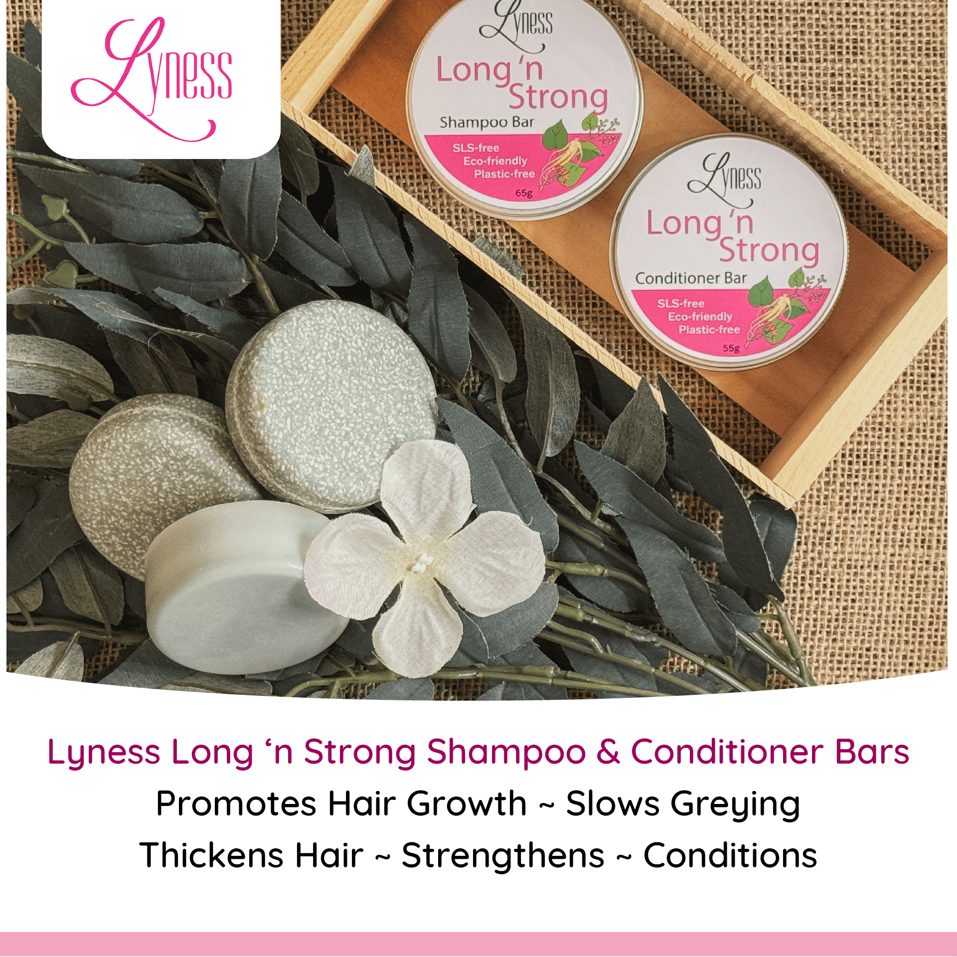 Long 'n Strong Shampoo Bar | For Growth & Natural Colour Retention - Lyness Beauty Products