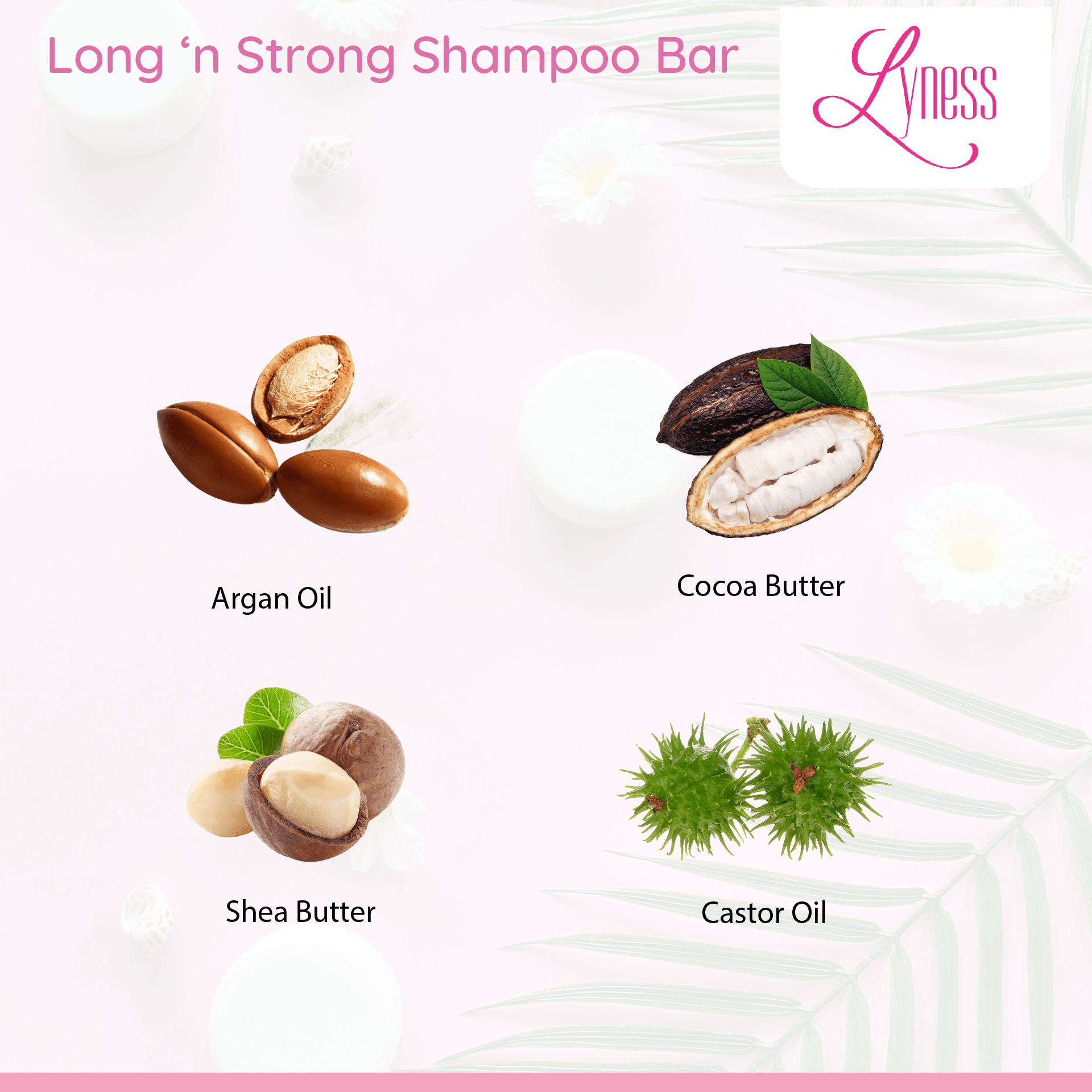 Long 'n Strong Shampoo Bar | For Growth & Natural Colour Retention - Lyness Beauty Products