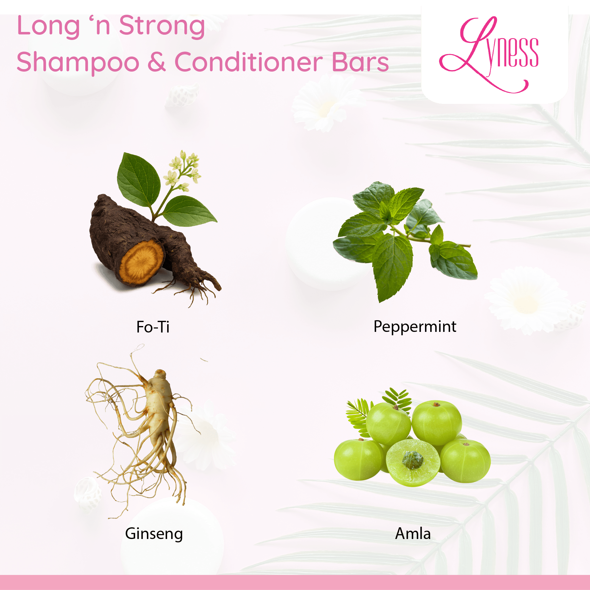 Long 'n Strong Shampoo & Conditioner Bar Set | For Growth & Natural Colour Retention - Lyness Beauty Products