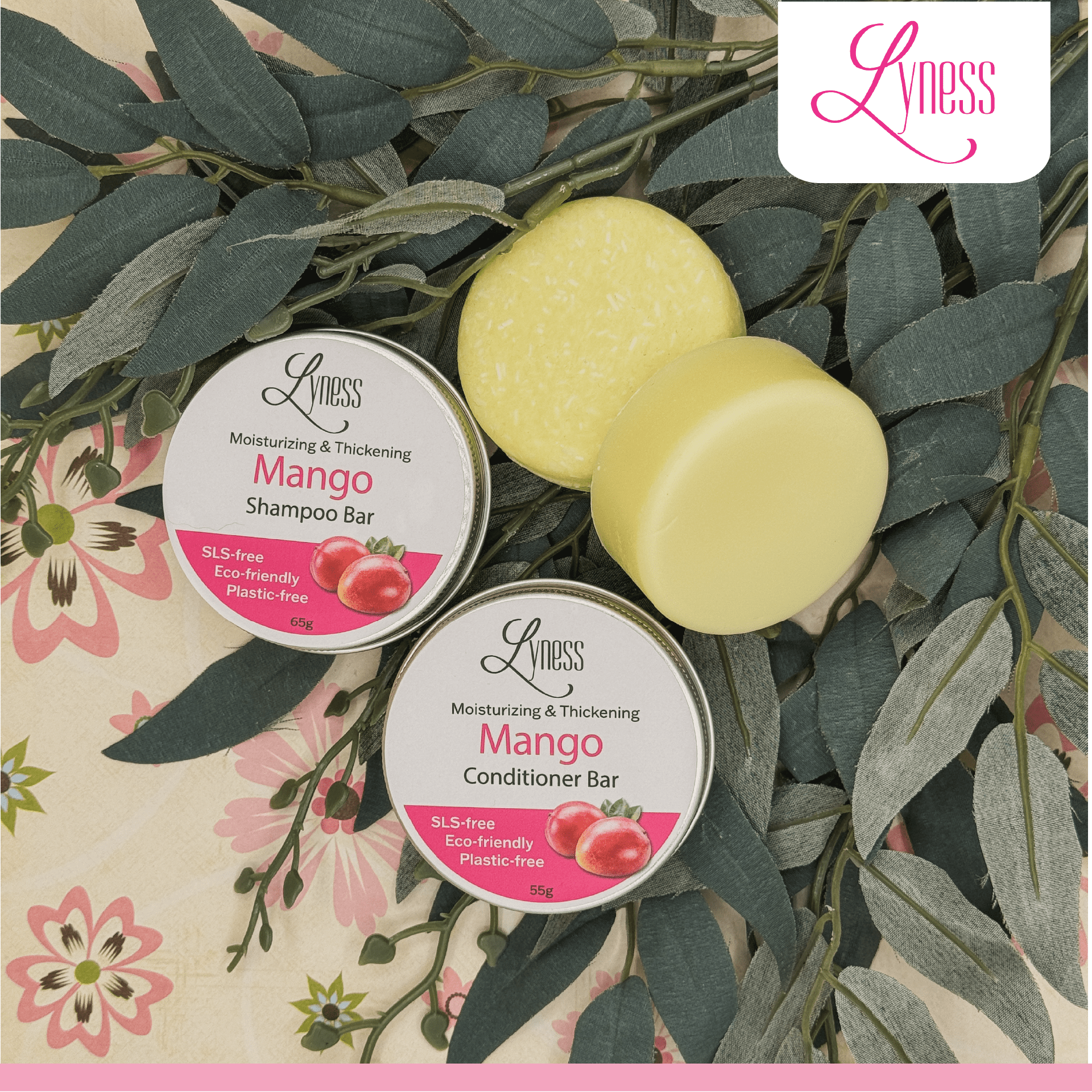 Mango Shampoo Bars x 2 | Organic, Eco - friendly, Plastic - free - Lyness Beauty Products