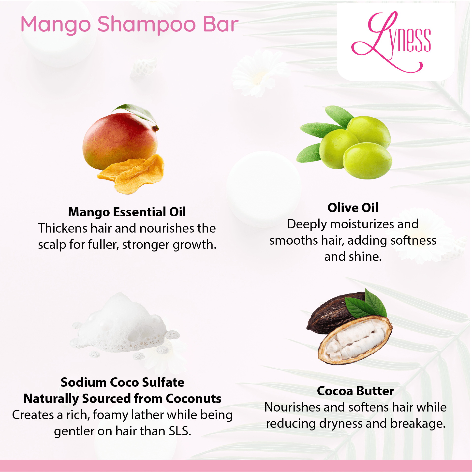 Mango Shampoo Bars x 2 | Organic, Eco - friendly, Plastic - free - Lyness Beauty Products