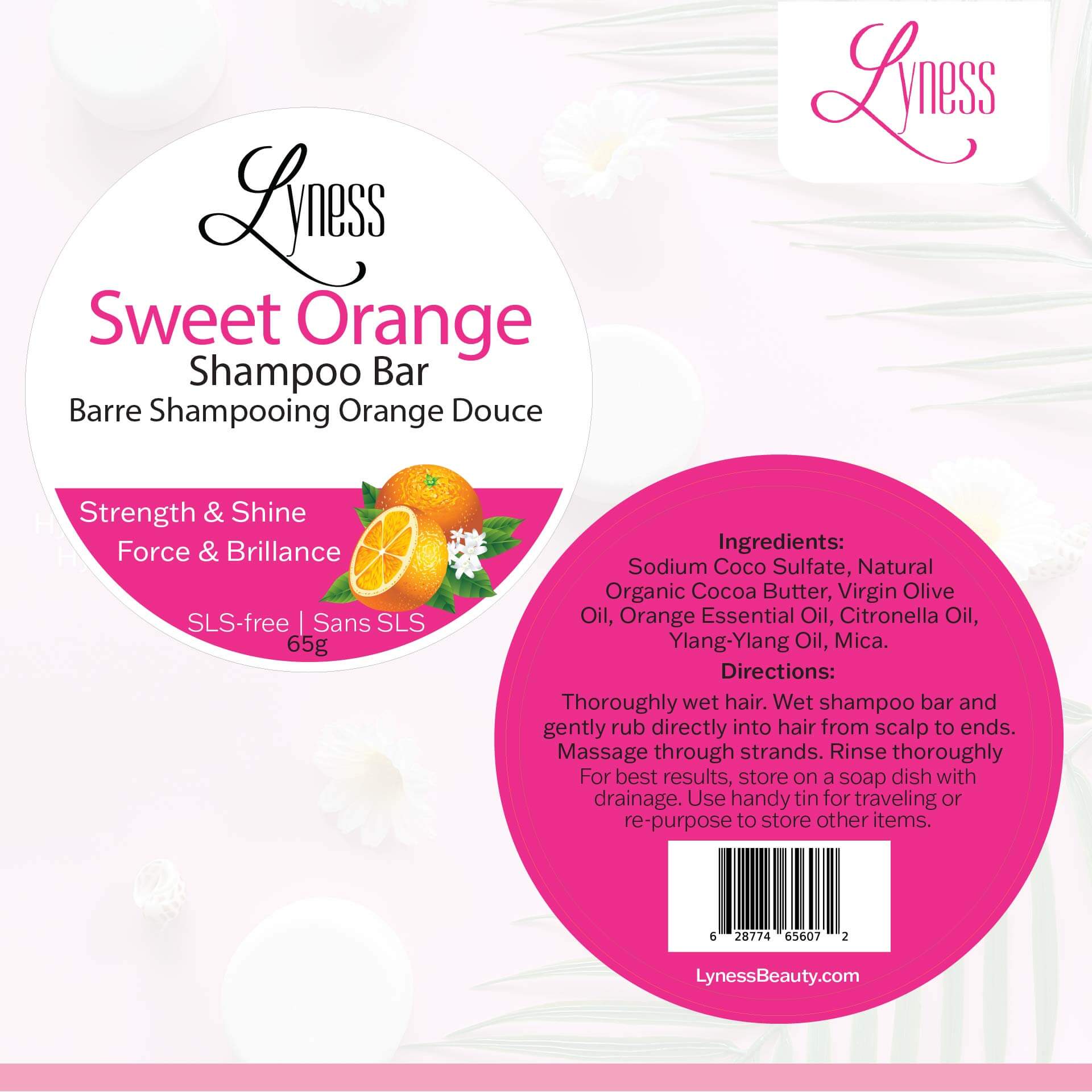 Sweet Orange Shampoo Bar | Organic, Eco - friendly, Plastic - free - Lyness Beauty Products