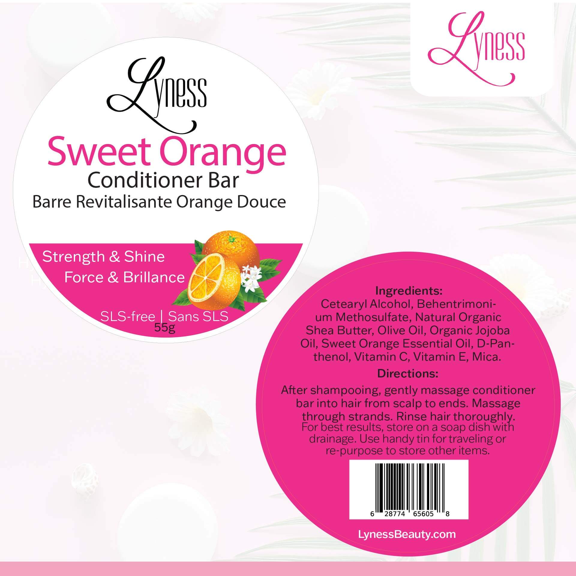Sweet Orange Shampoo & Conditioner Bar Set | Organic & Natural | Eco - friendly, Plastic - free - Lyness Beauty Products