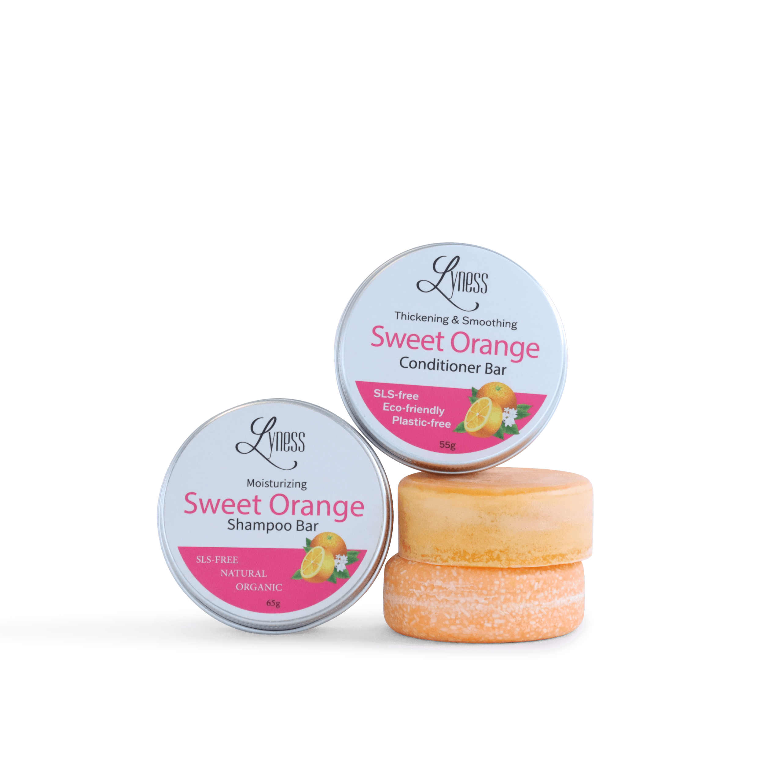 Sweet Orange Shampoo & Conditioner Bar Set | Organic & Natural | Eco - friendly, Plastic - free - Lyness Beauty Products