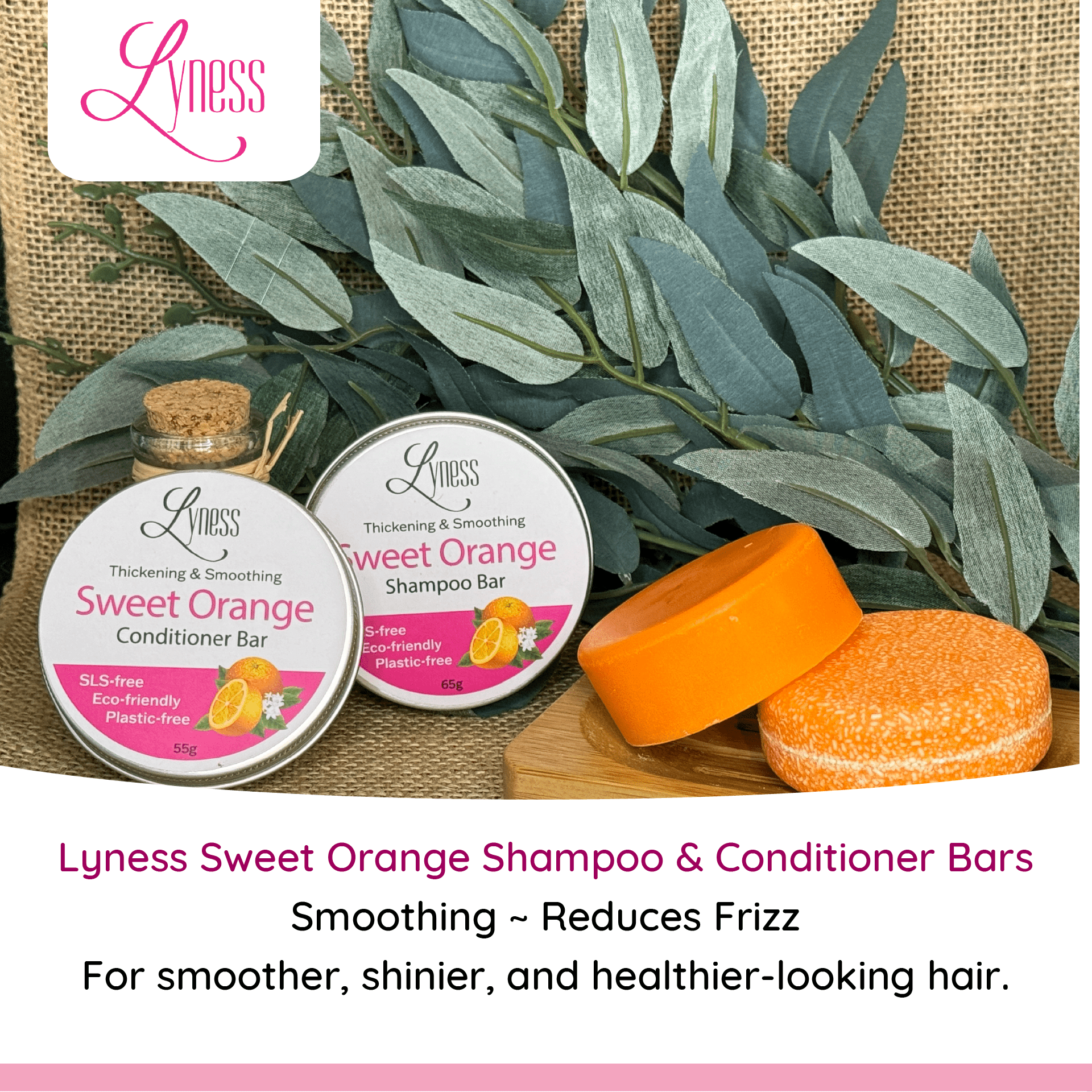 Sweet Orange Shampoo & Conditioner Bar Set | Organic & Natural | Eco - friendly, Plastic - free - Lyness Beauty Products