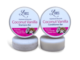 Coconut Vanilla Shampoo & Conditioner Bar Set | Organic & Natural | Eco-friendly, Plastic-free