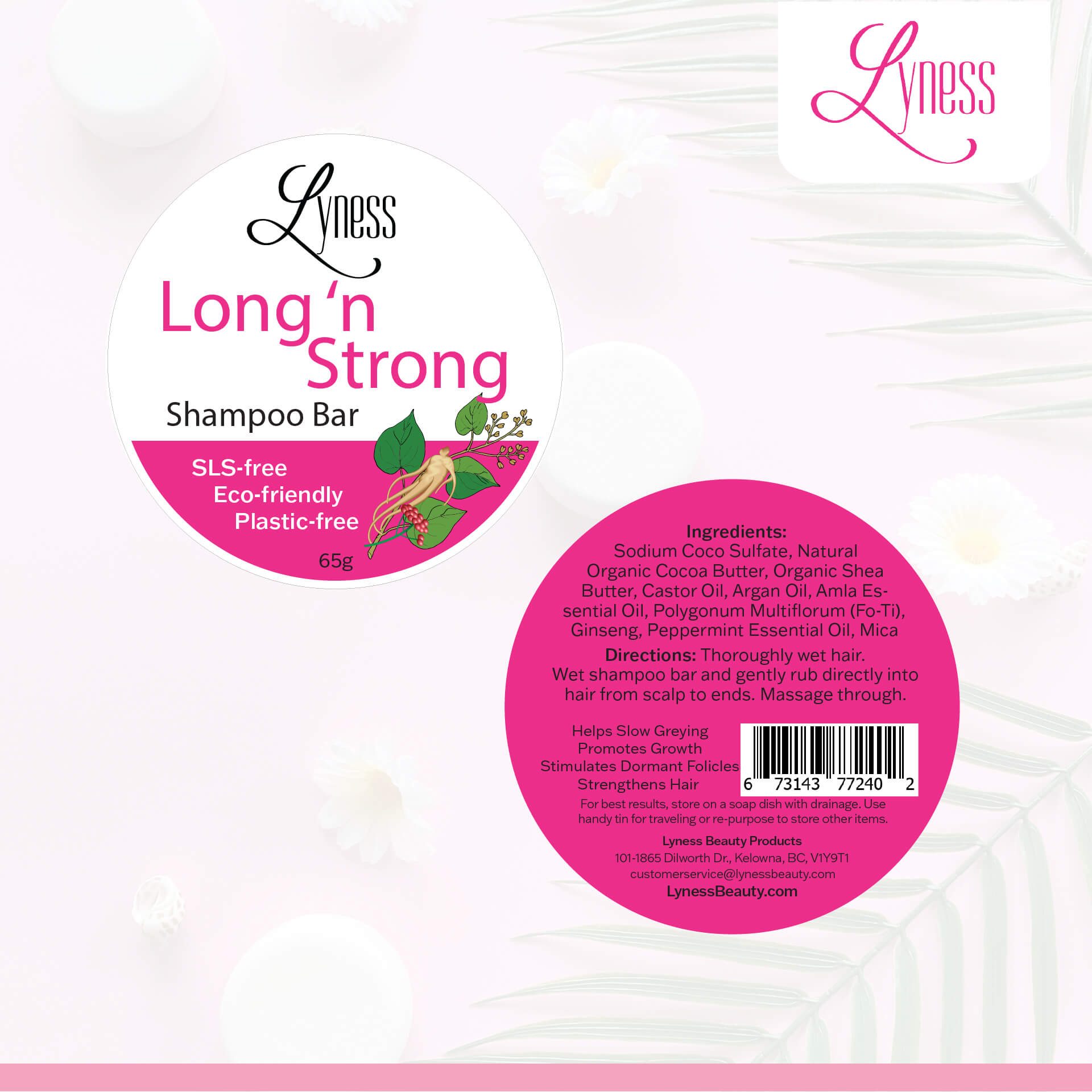 Long 'n Strong Shampoo | 2 Bar Set | For Growth & Natural Colour Retention |Organic | Eco-friendly, Plastic-free - Lyness Beauty Products