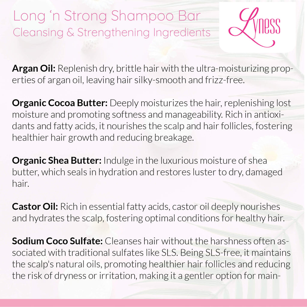 Long 'n Strong Shampoo | 2 Bar Set | For Growth & Natural Colour Retention |Organic | Eco-friendly, Plastic-free - Lyness Beauty Products