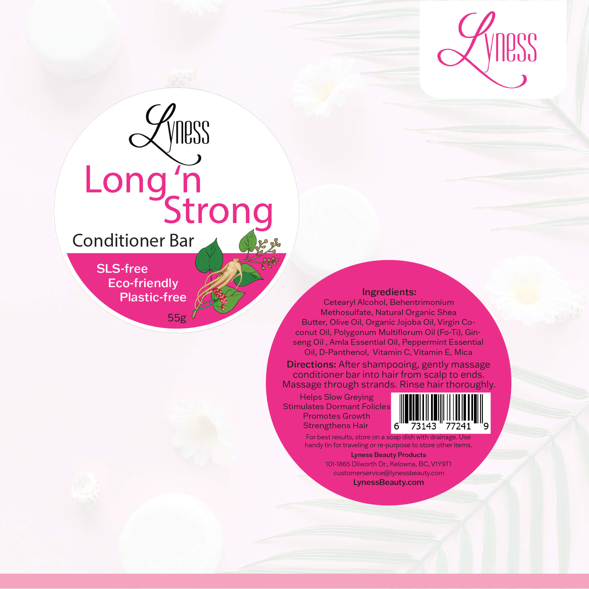 Long 'n Strong Shampoo & Conditioner Bar Set | For Growth & Natural Colour Retention |Organic | Eco-friendly, Plastic-free - Lyness Beauty Products