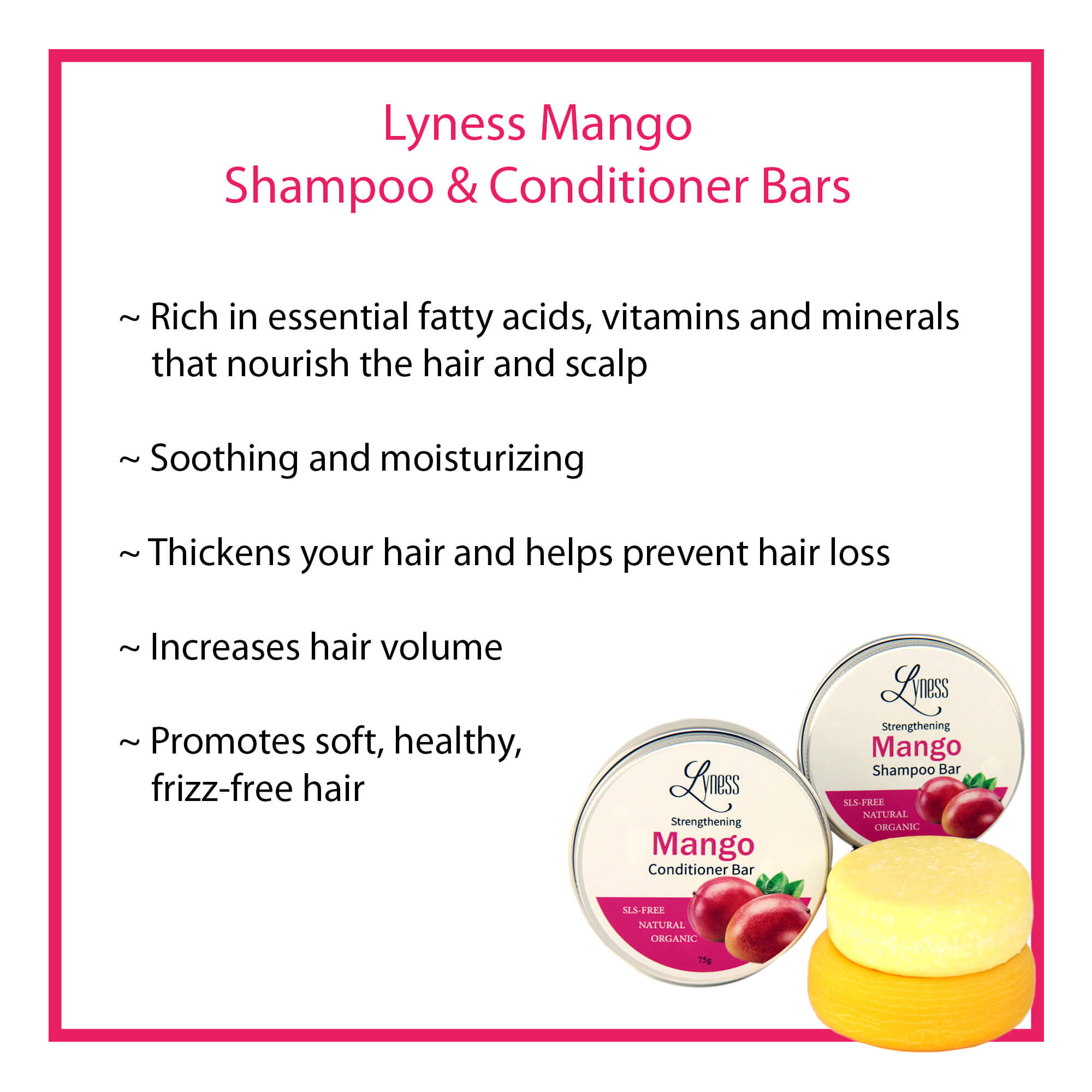 Mango Shampoo & Conditioner Bar Set | Organic & Natural | Eco-friendly, Plastic-free - Lyness Beauty Products